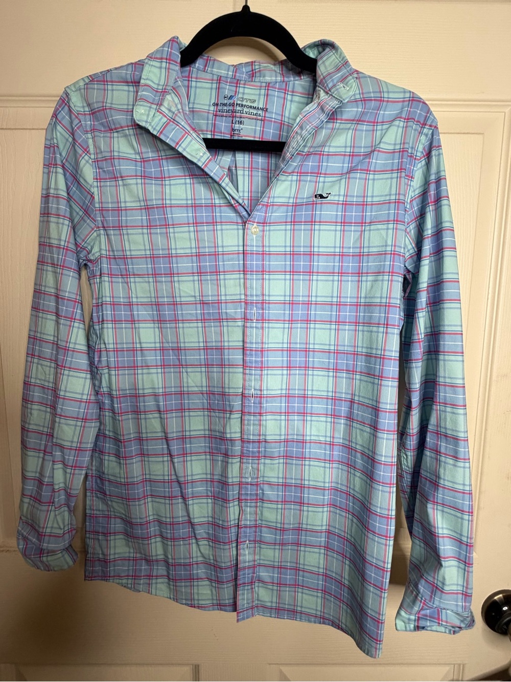 Vineyard Vines Boys Plaid Button-Down Shirt - Light Blue & Pink